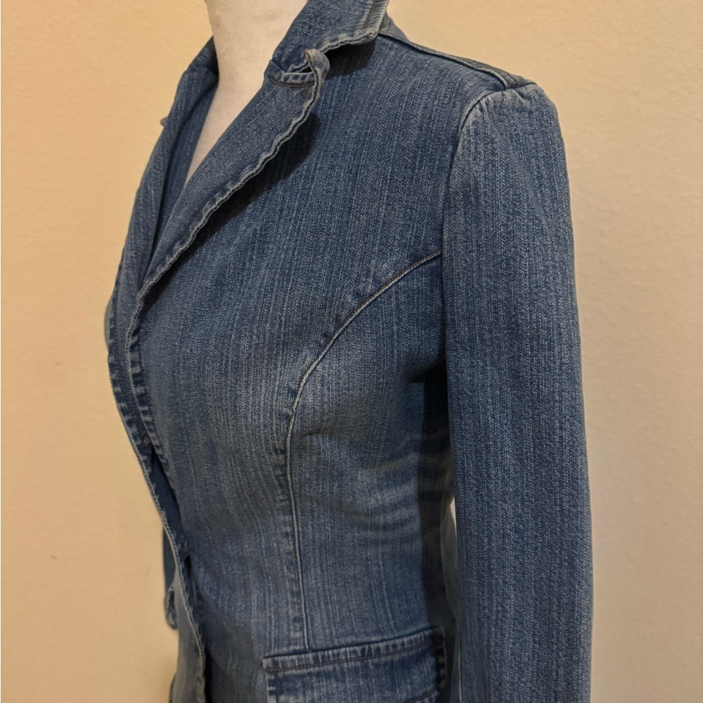 Rampage Blue Jean Jacket with Fitted Tailored Style and Classic Denim Look - Picture 3 of 5